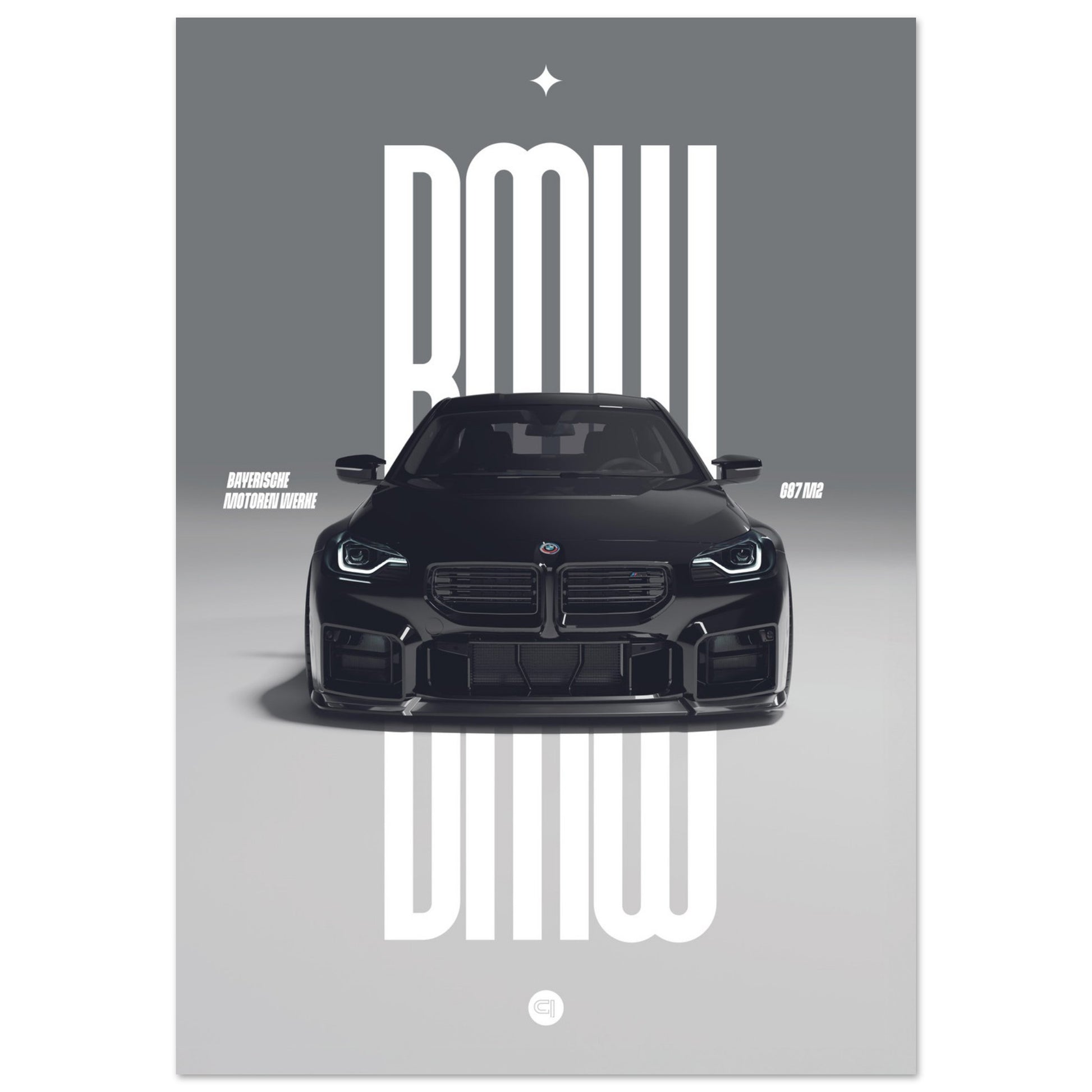 Car Poster - BMW G87 M2 - Black