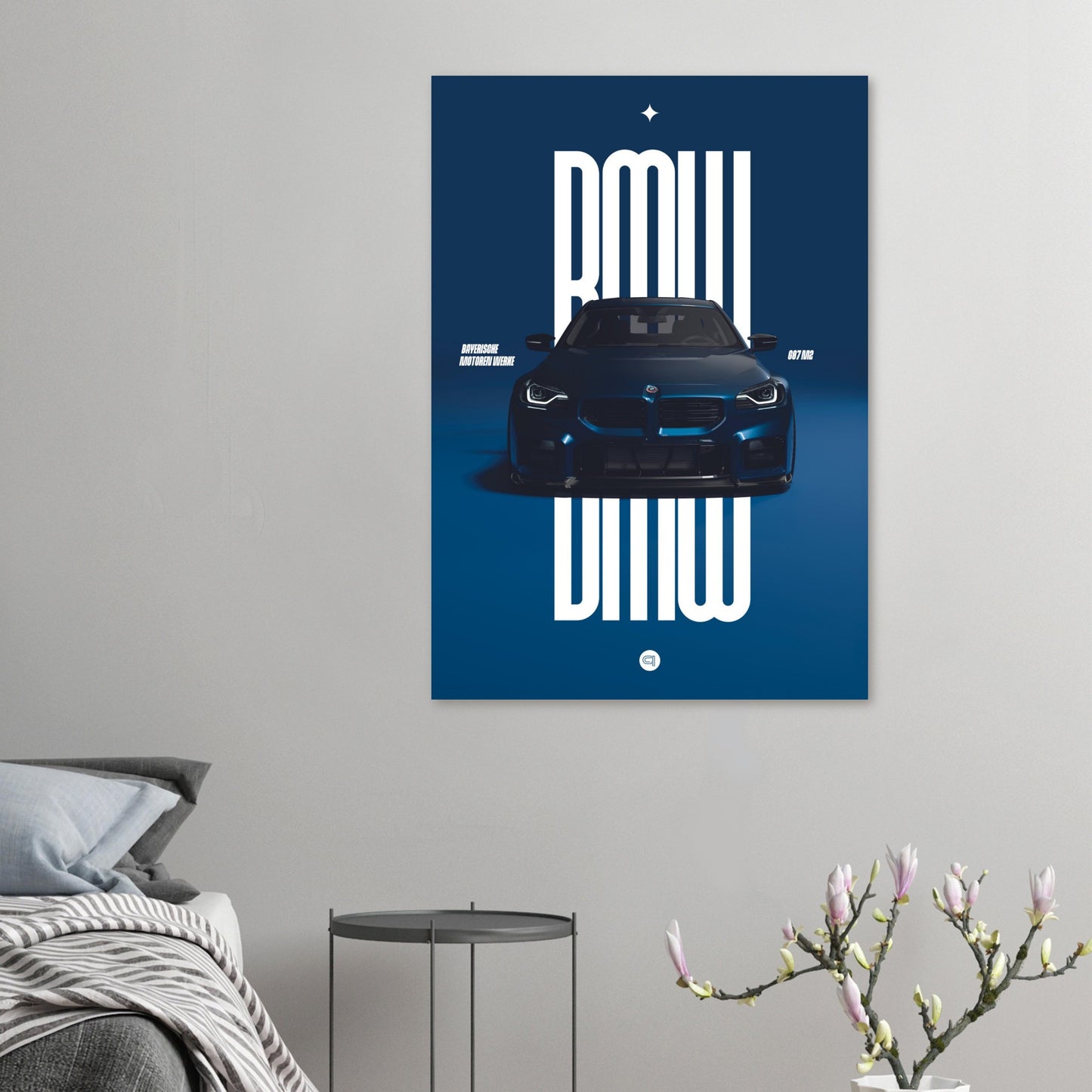 Car Poster - BMW G87 M2 - Darkblue