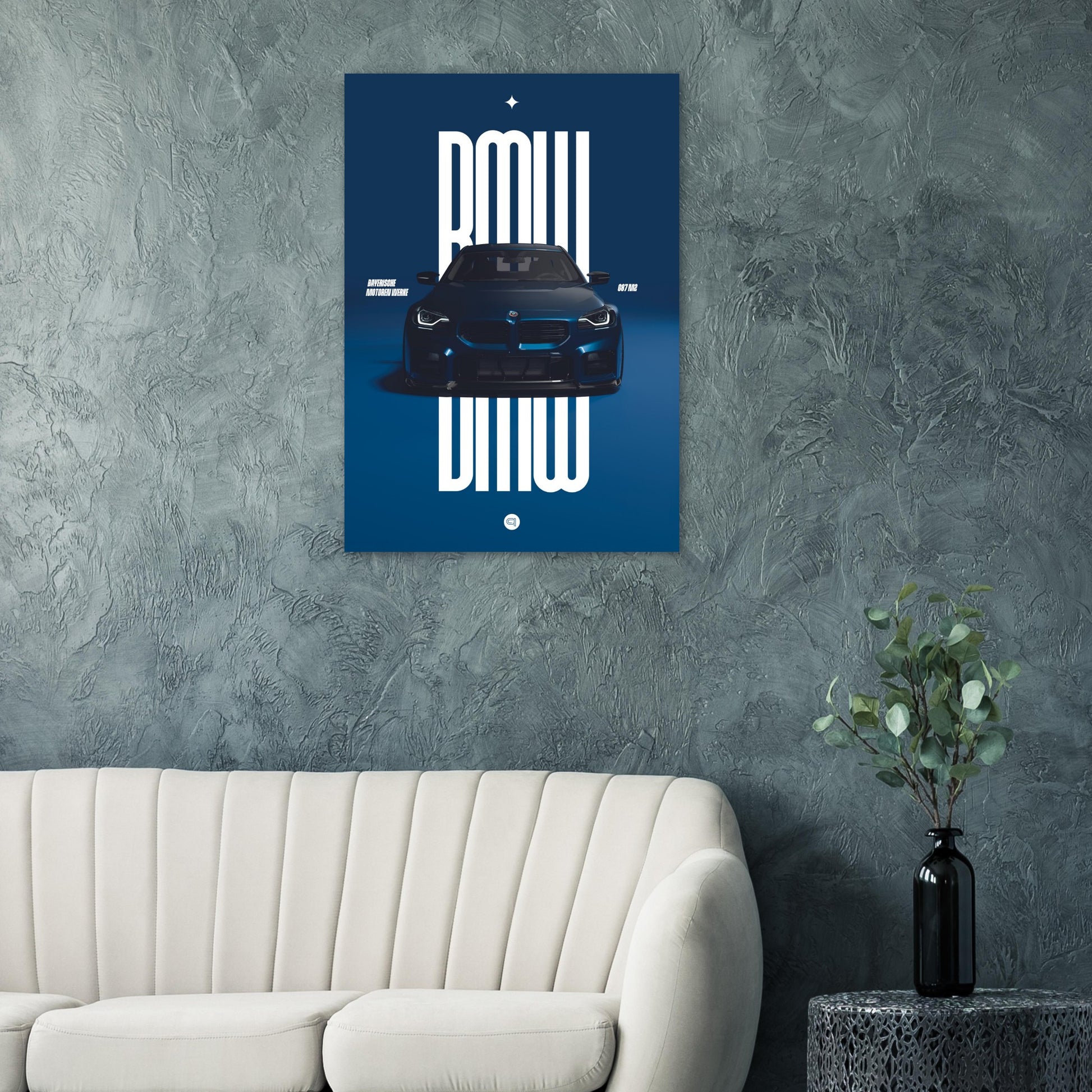 Car Poster - BMW G87 M2 - Darkblue