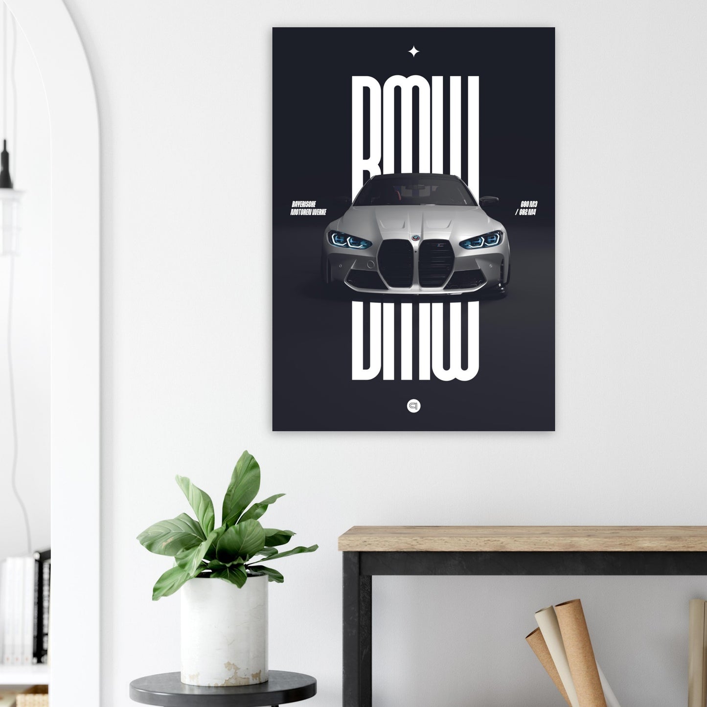 Car Poster - BMW G80 M3 / G82 M4 Bumper - White