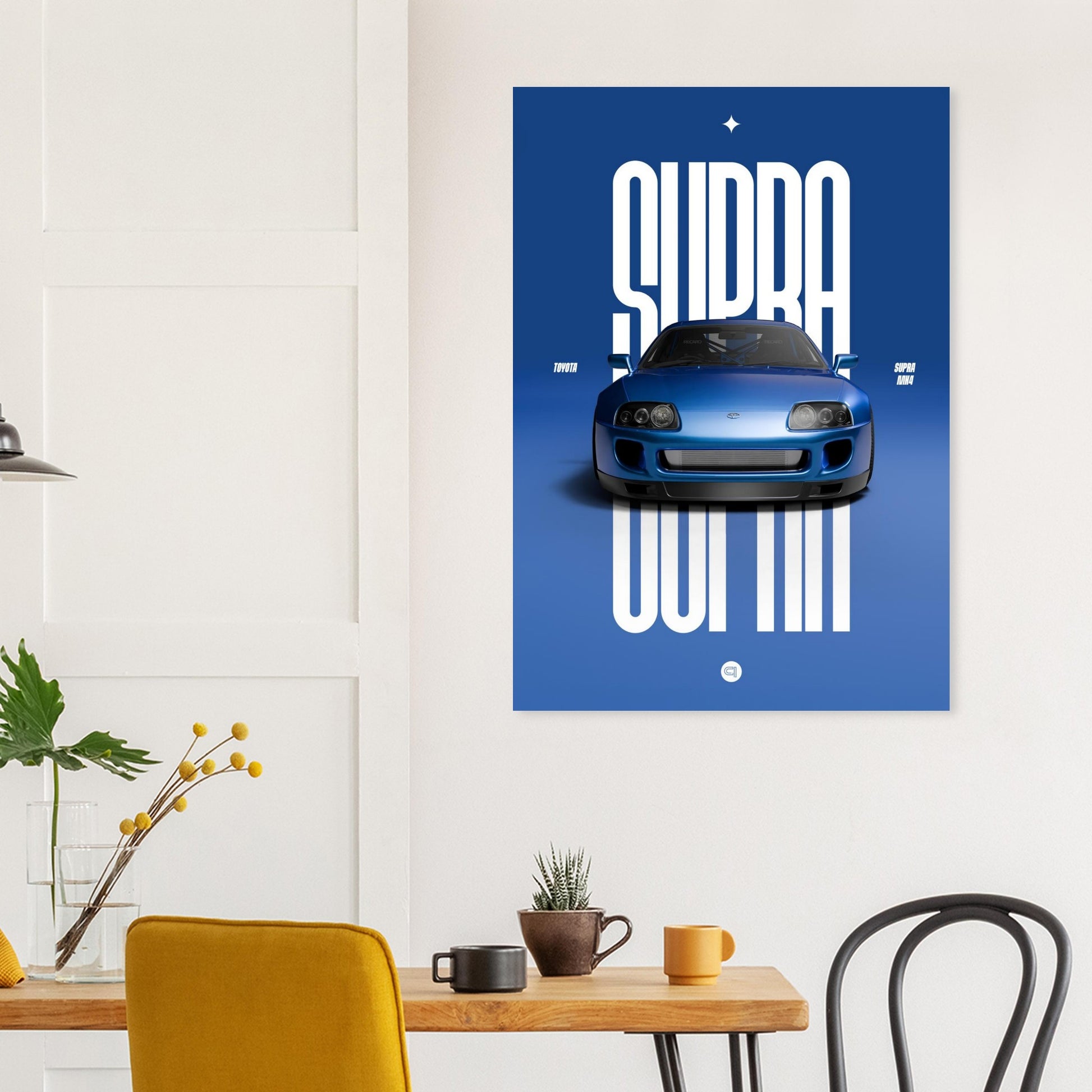 Car Poster - Toyota Supra MK4 - Blue