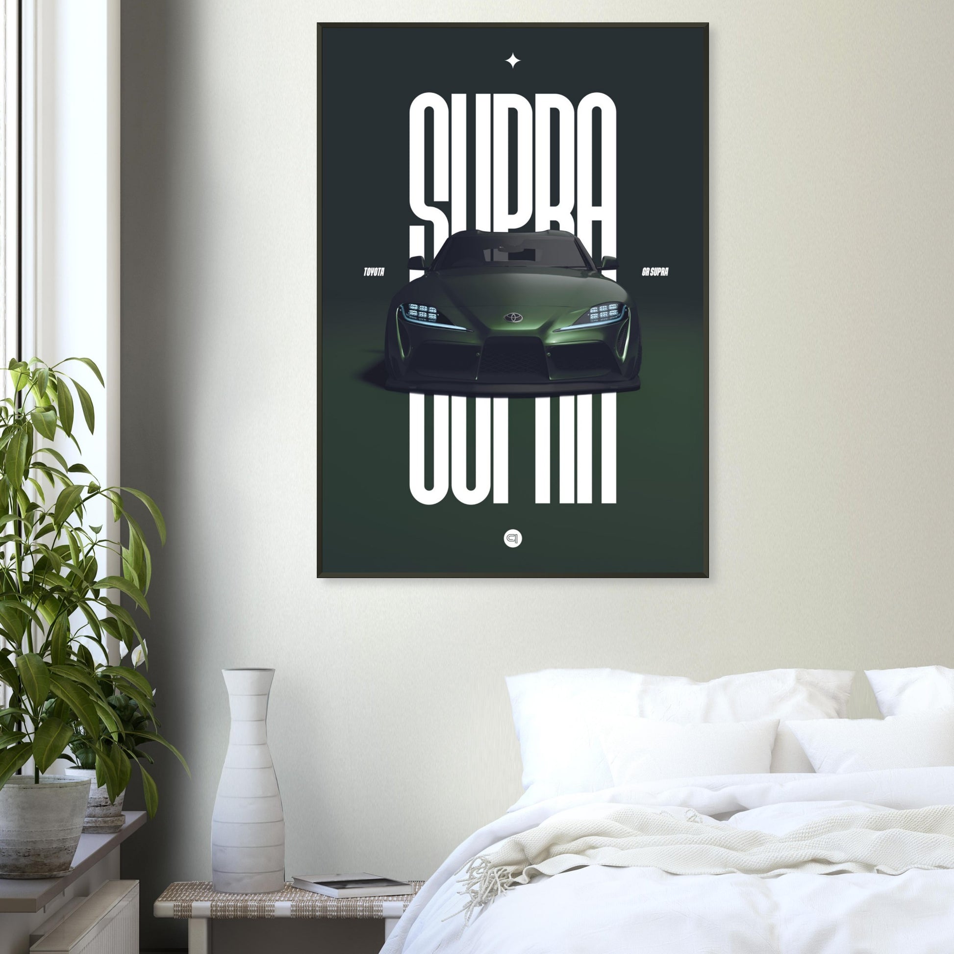 Framed Car Poster - Toyota GR Supra Bumper - Green