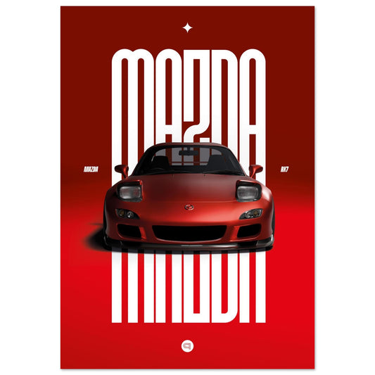 Car Poster - Mazda RX7 - Red Pop up