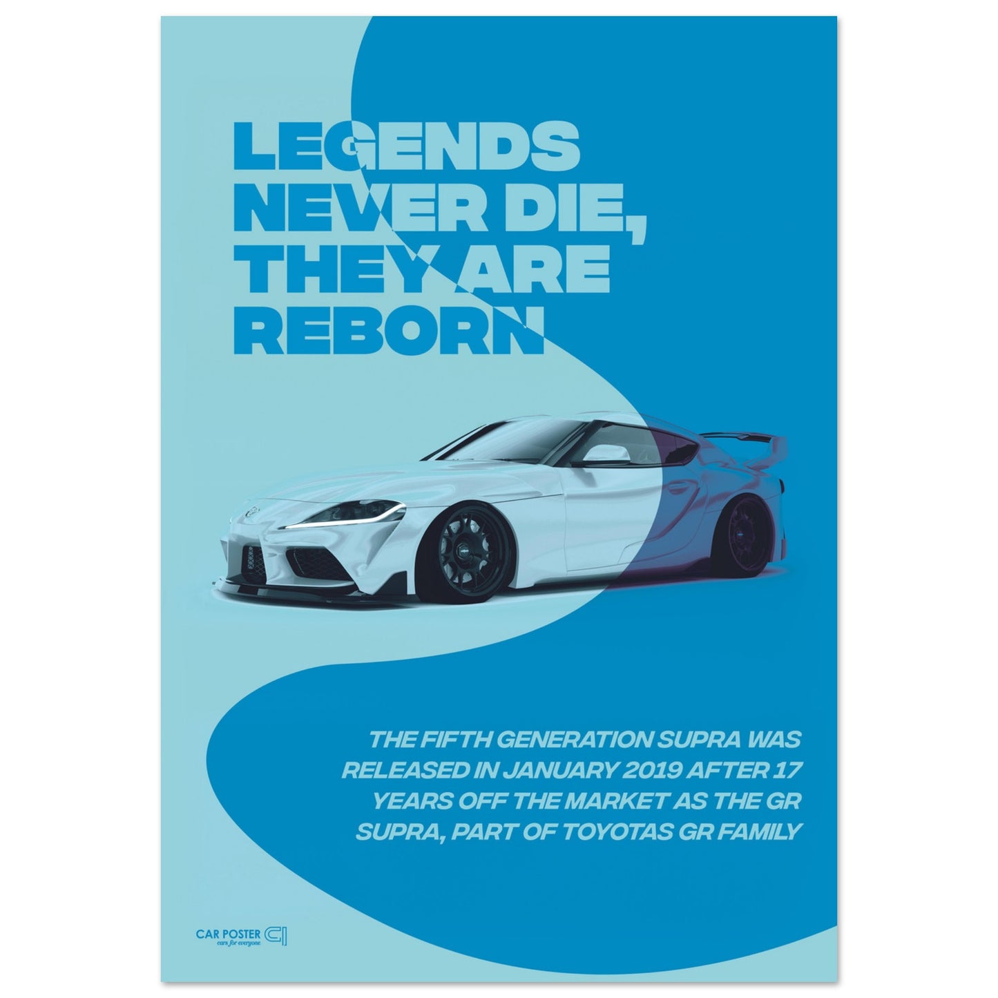 Car Poster - Toyota GR Supra Legend - Blue