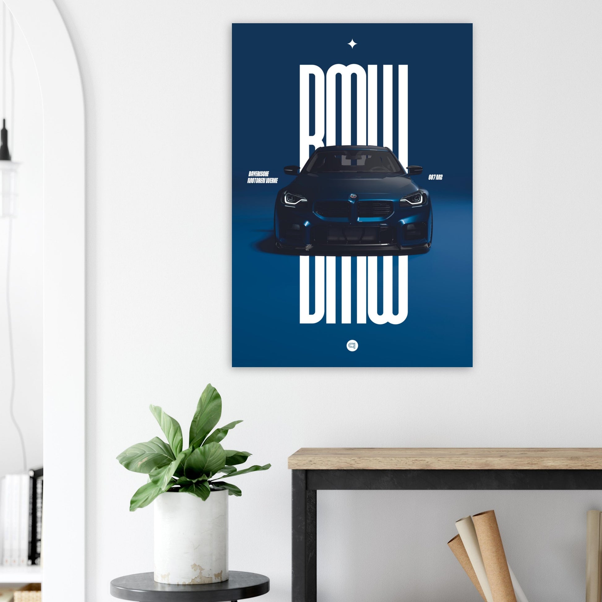 Car Poster - BMW G87 M2 - Darkblue