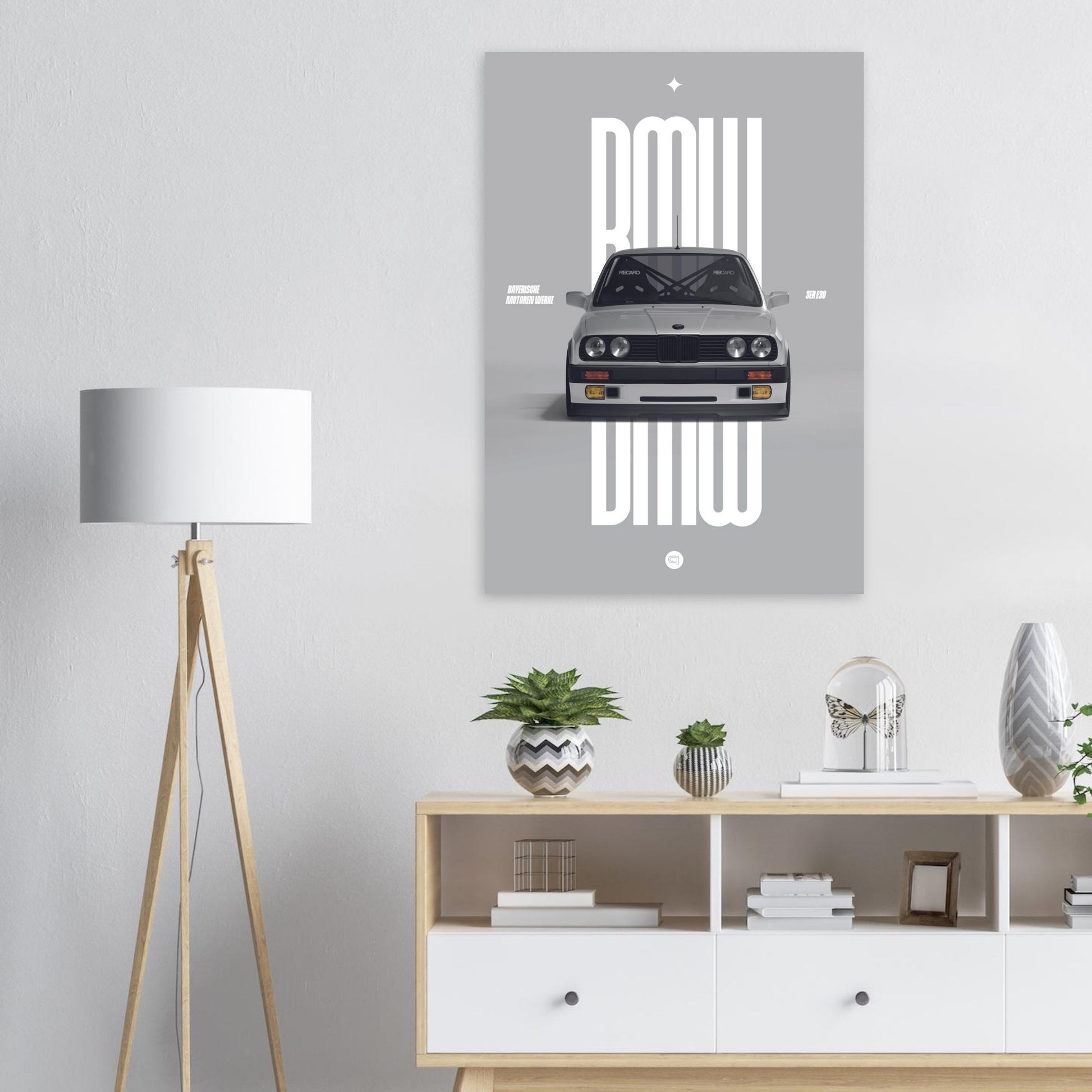 Car Poster - BMW E30 - White