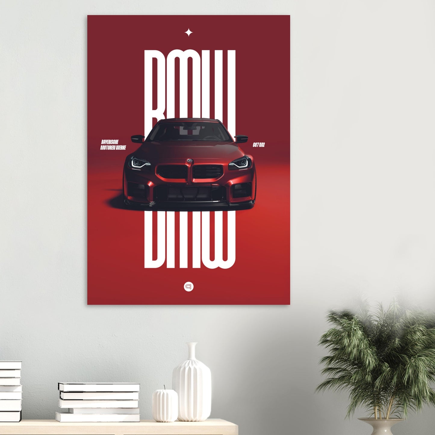Car Poster - BMW G87 M2 - Red