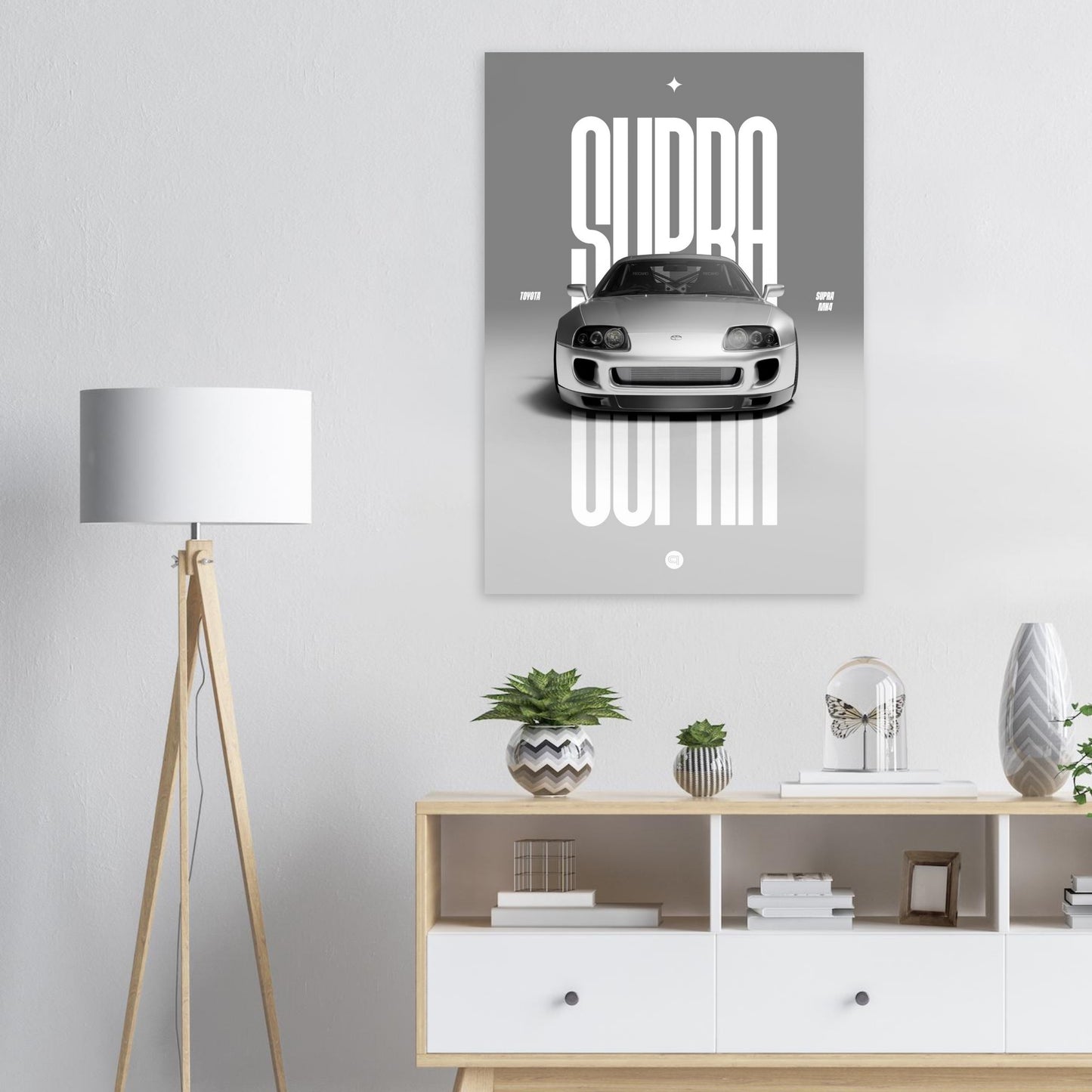 Car Poster - Toyota Supra MK4 - White