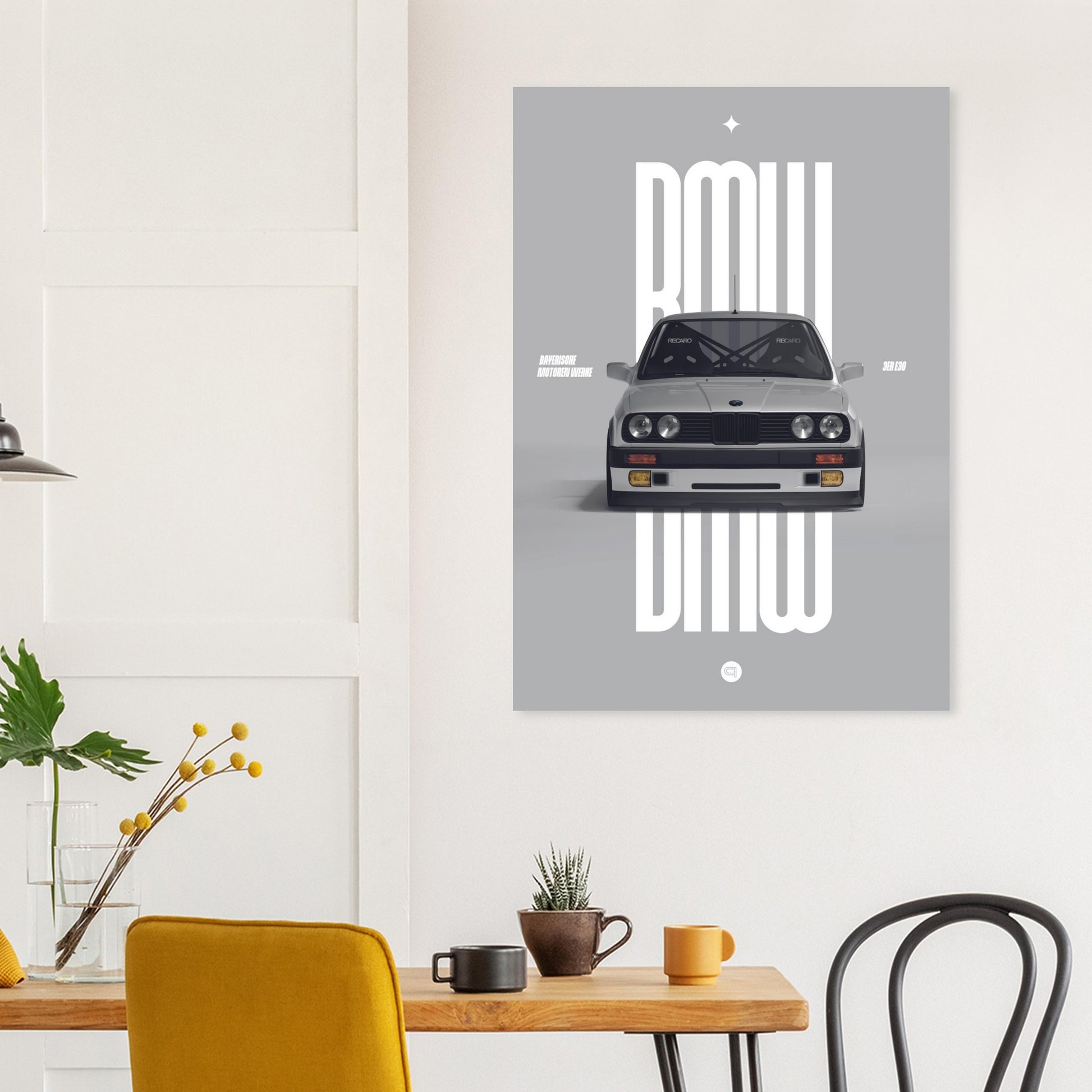 Car Poster - BMW E30 - White