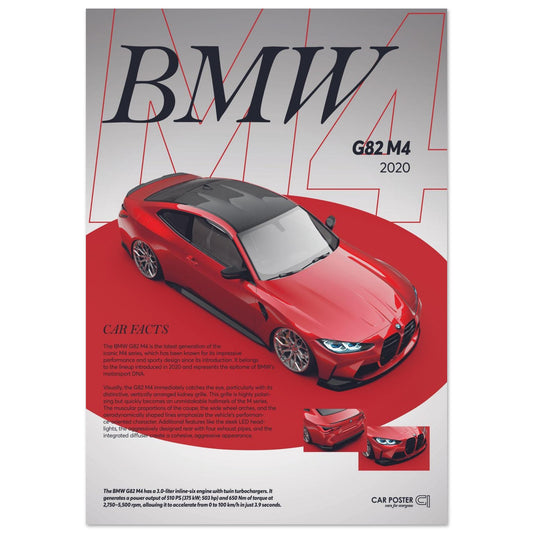 Car Poster - BMW G82 M4 - Red