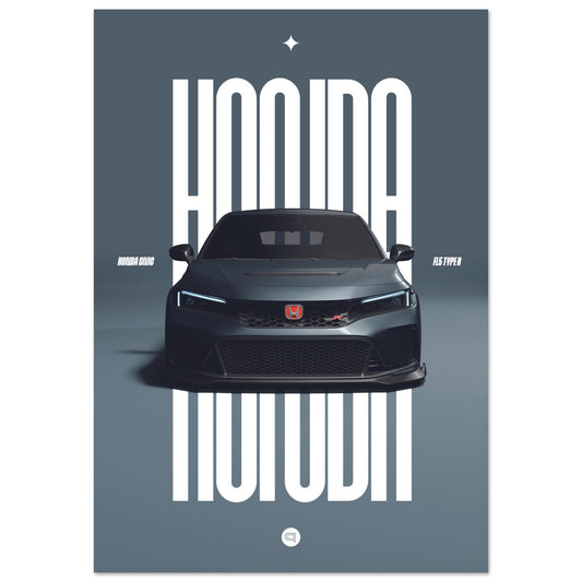 Car Poster - Honda Civic FL5 Type R - Grey
