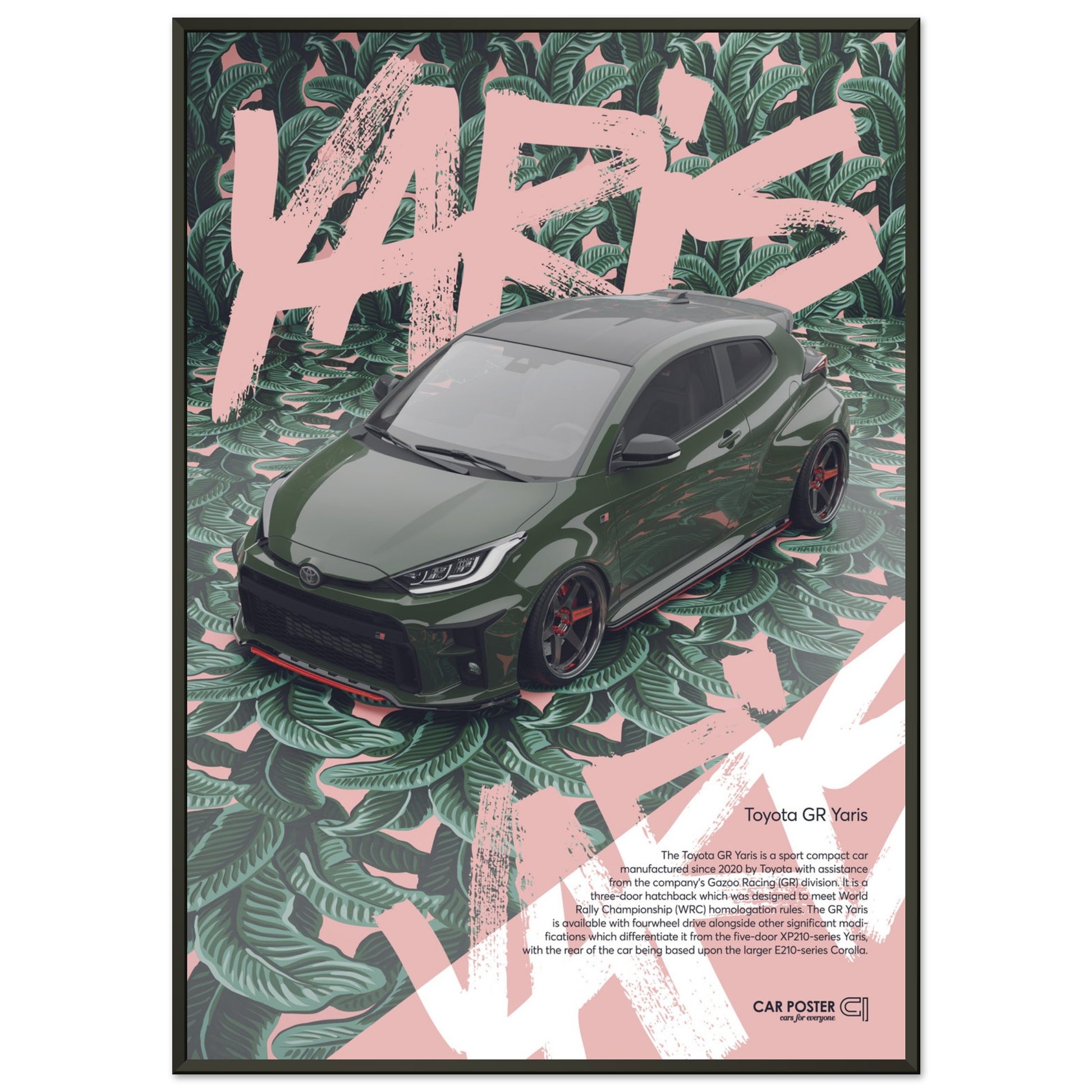 Framed Car Poster - Toyota GR Yaris