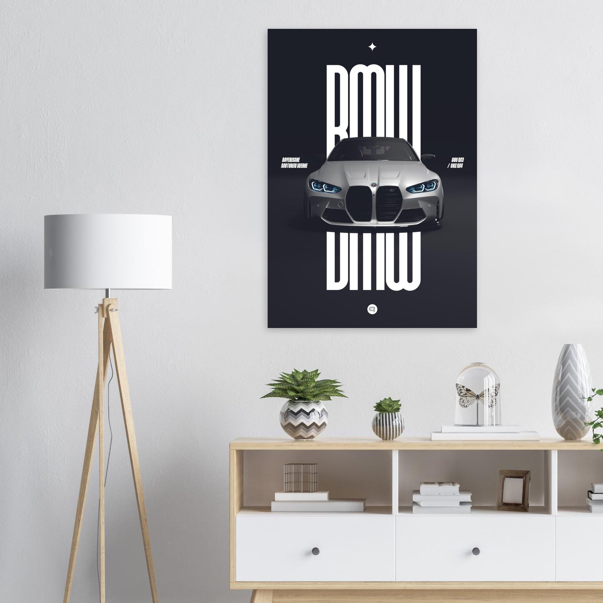 Car Poster - BMW G80 M3 / G82 M4 Bumper - White