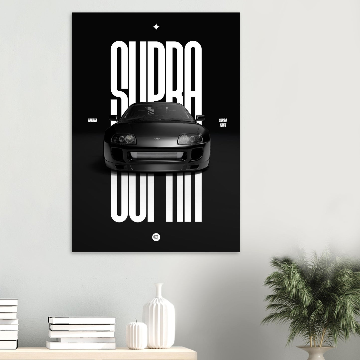 Car Poster - Toyota Supra MK4 - Black
