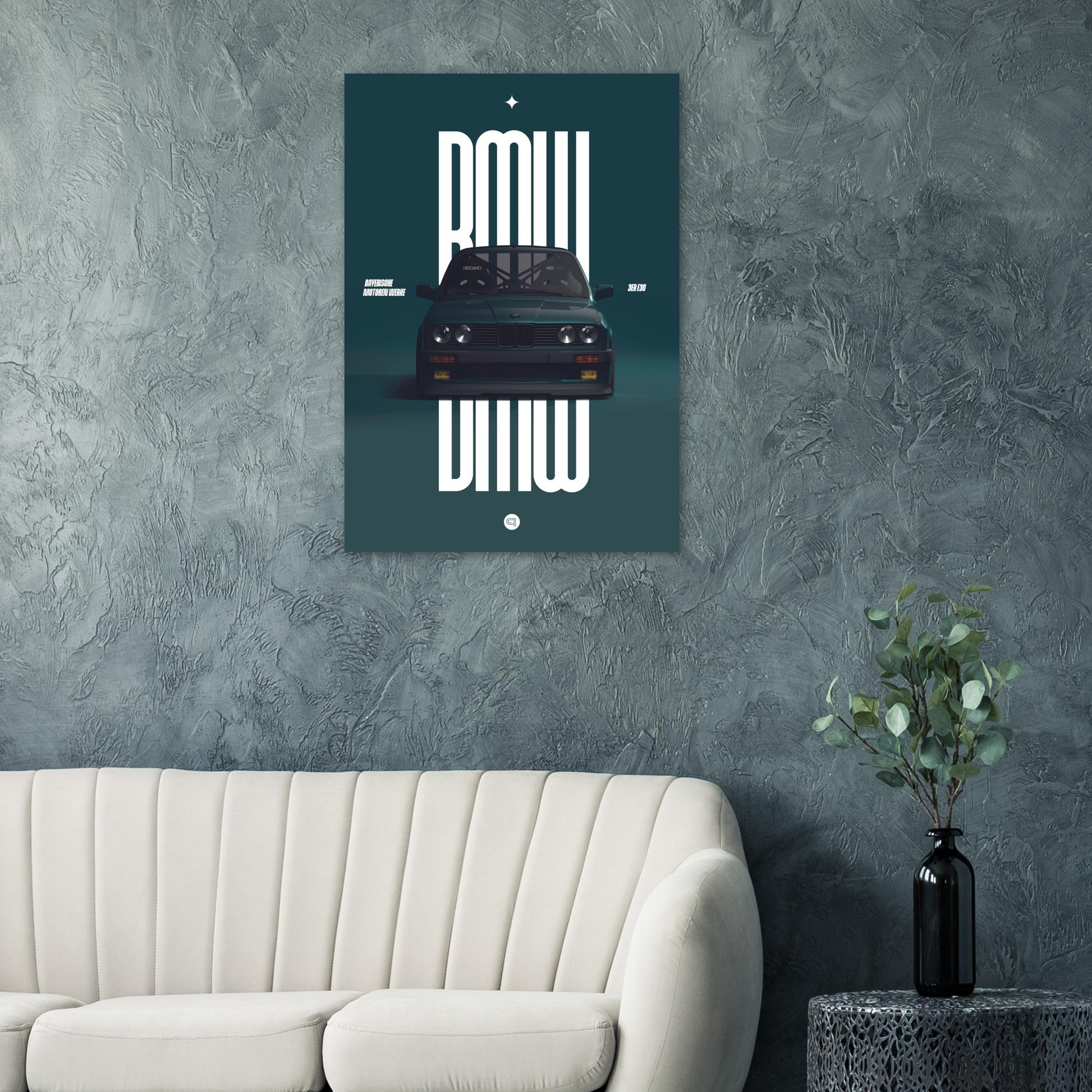 Car Poster - BMW E30 - Green