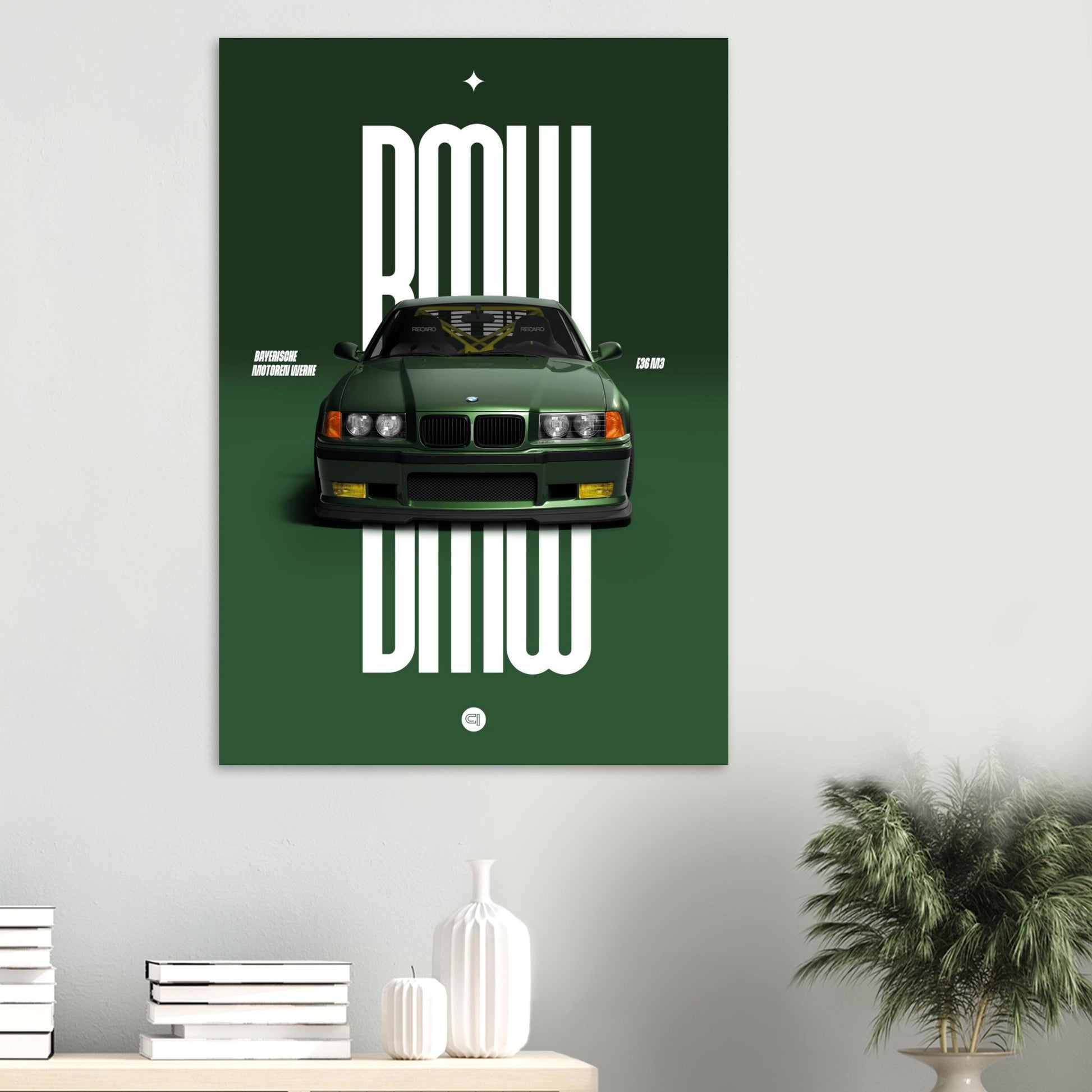 Car Poster - BMW E36 - Green