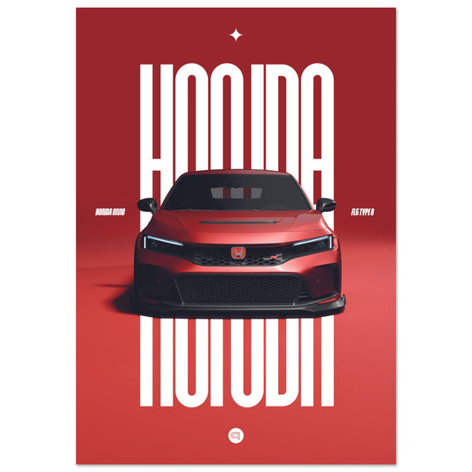 Car Poster - Honda Civic FL5 Type R - Red
