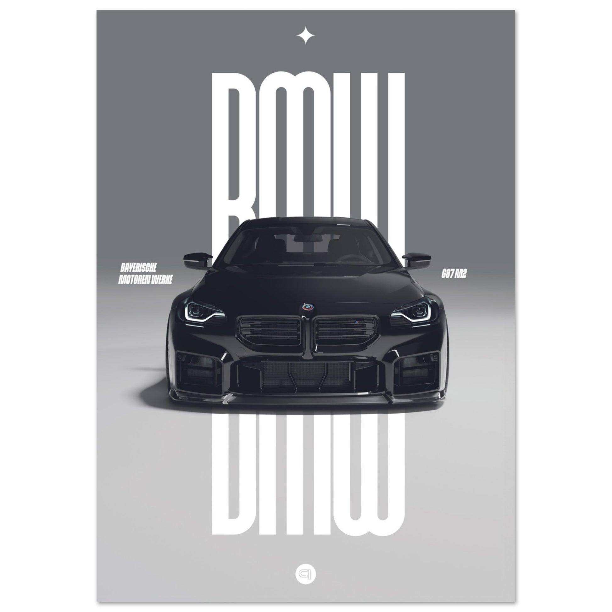 Car Poster - BMW G87 M2 - Black