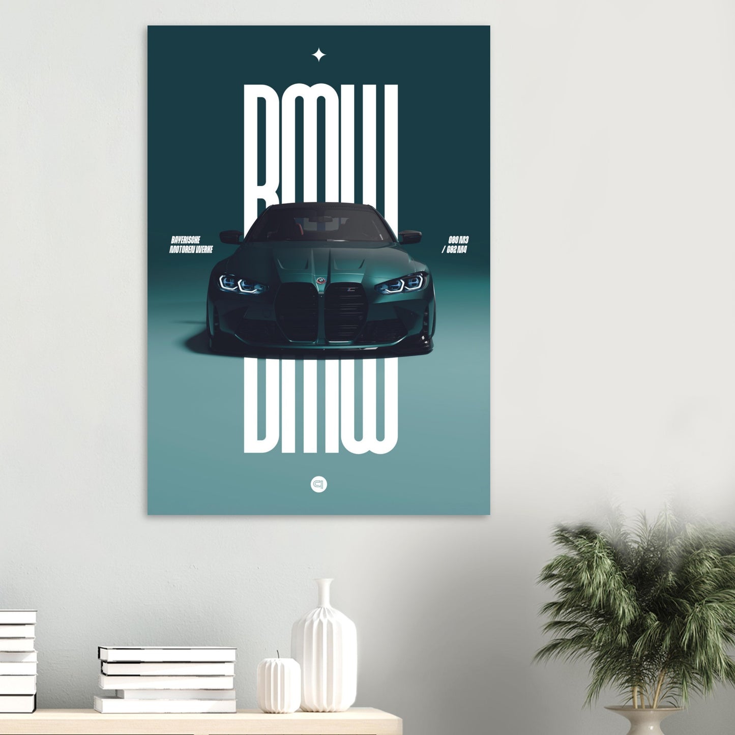 Car Poster - BMW G80 M3 / G82 M4 Bumper - Darkgreen