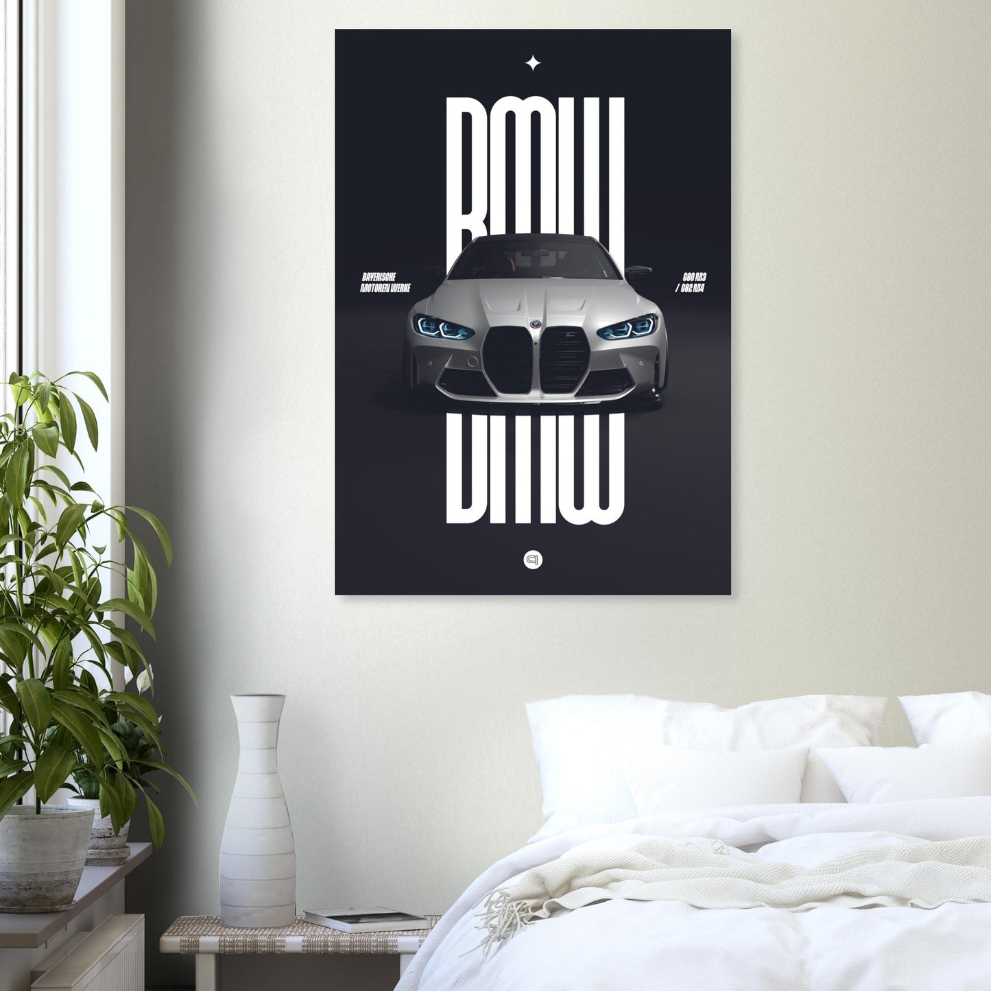 Car Poster - BMW G80 M3 / G82 M4 Bumper - White