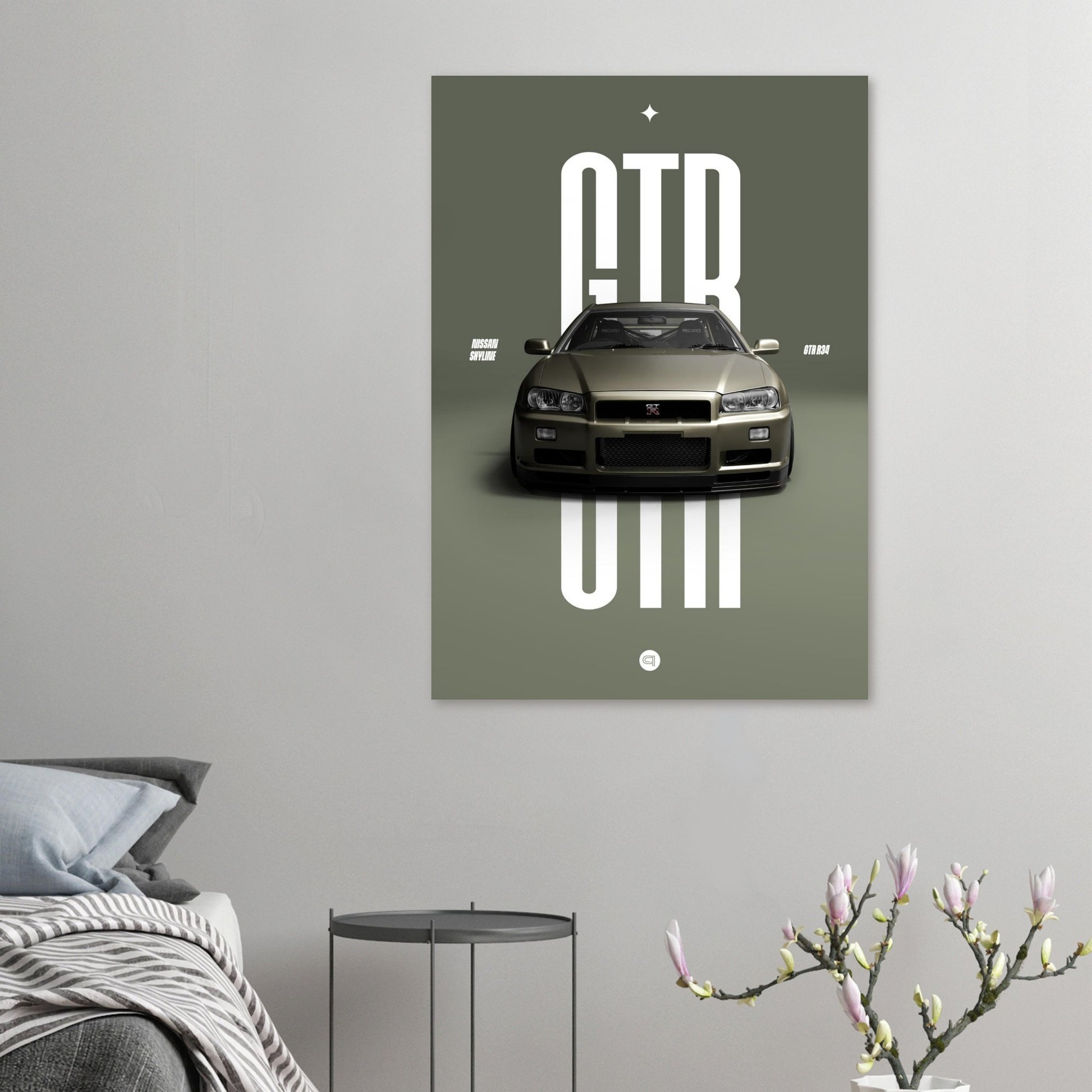 Car Poster - Nissan Skyline GTR R34 - Millenium Jade
