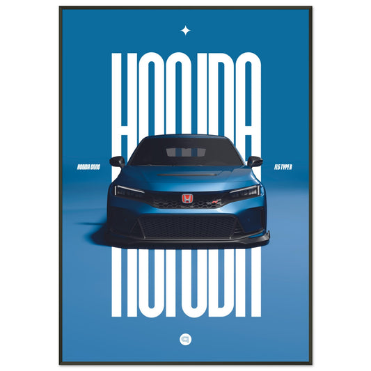 Framed Car Poster - Honda Civic FL5 Type R - Blue