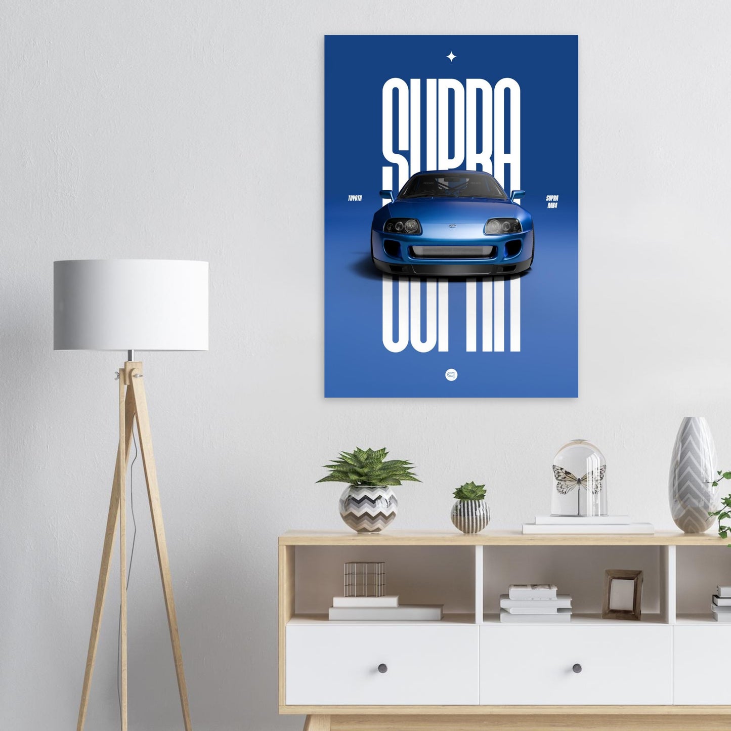 Car Poster - Toyota Supra MK4 - Blue