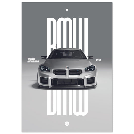 Car Poster - BMW G87 M2 - White
