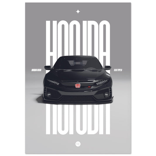 Car Poster - Honda Civic FK8 Type R - Black