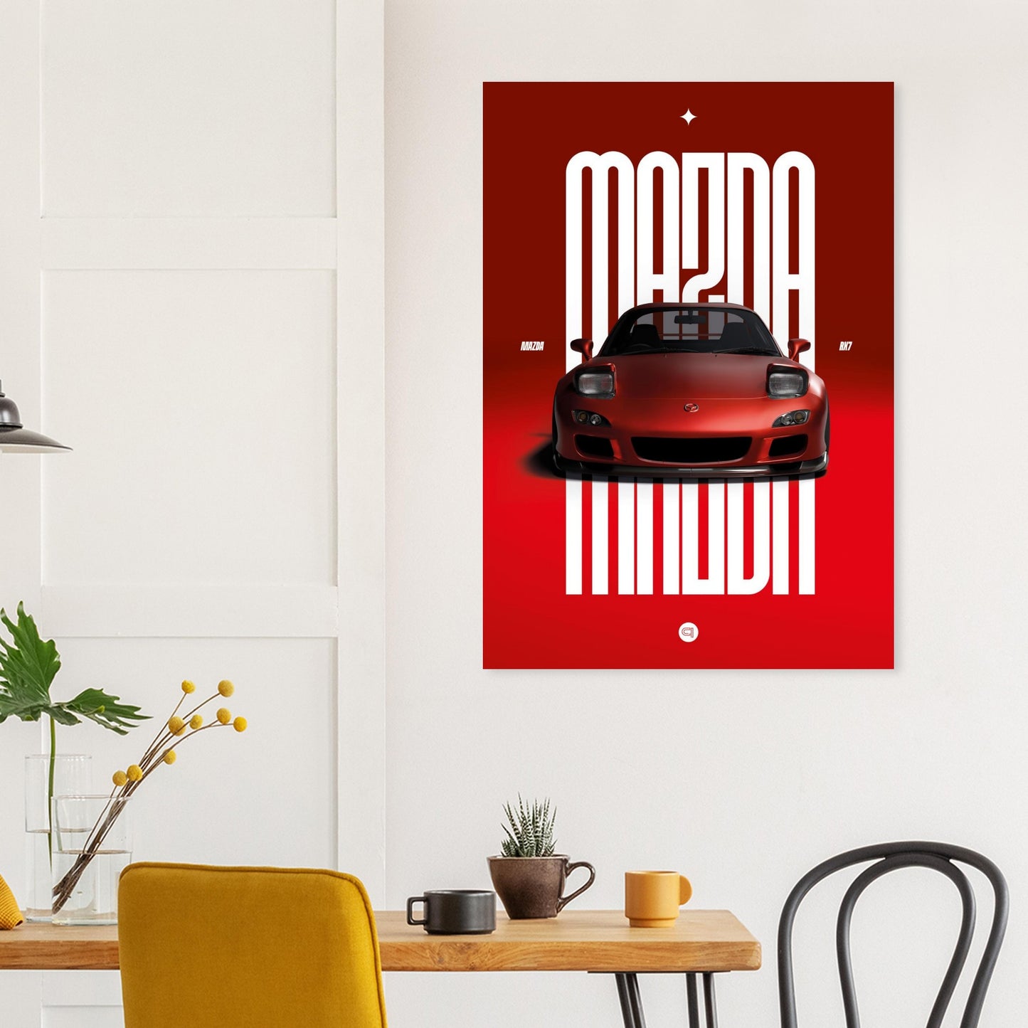 Car Poster - Mazda RX7 - Red Pop up