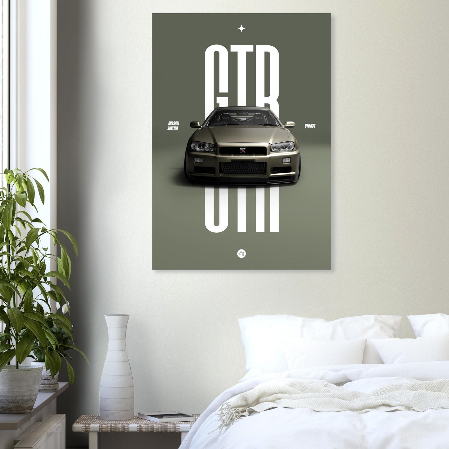 Car Poster - Nissan Skyline GTR R34 - Millenium Jade